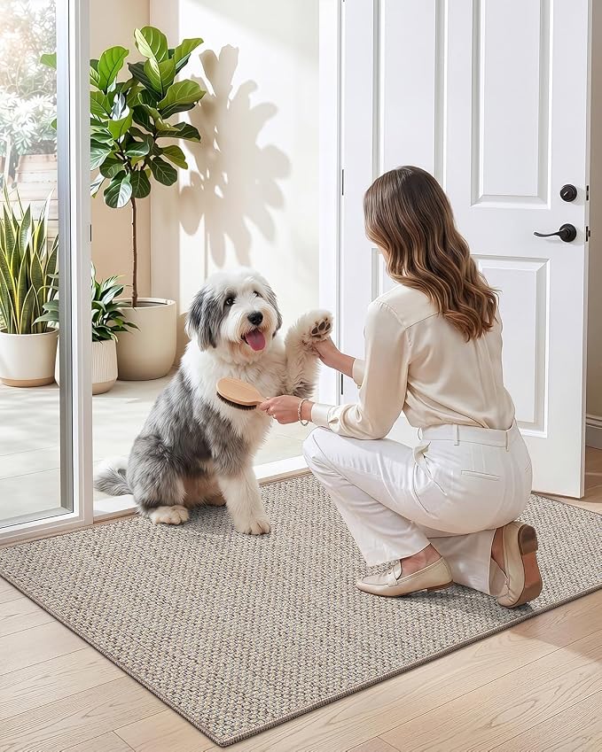 DEXI Ultra Thin Door Mat Indoor Entrance 48x72, Non Slip Rubber Backed Entryway - Image 9