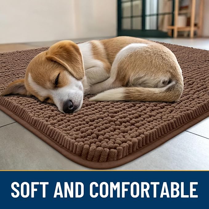 Smiry Dog Door Mat for Muddy Paws 36x24, Absorbent Dirt Trapper, Non-Slip - Image 2