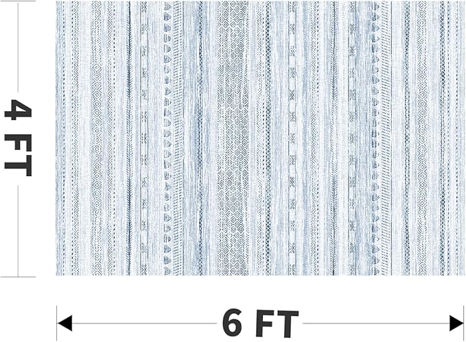 4x6 Area Rugs for Living Room Machine Washable Rug Distressed Indoor Carpet - Image 2