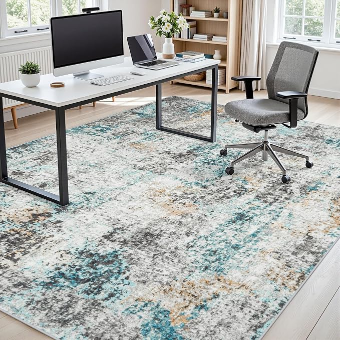 Area Rugs 9x12 Living Room: Large Soft Washable Rug Modern Abstract Anti-Skid - Image 7
