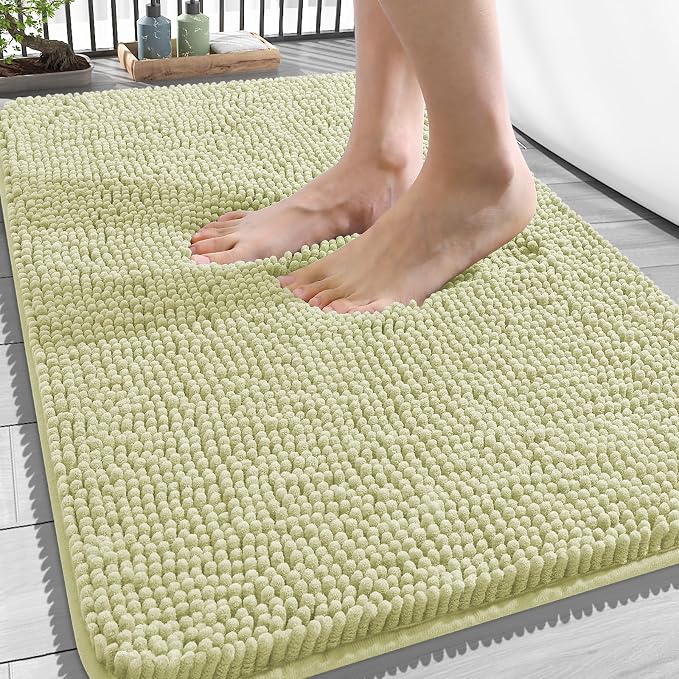 OLANLY Bathroom Rugs 34x21, Extra Soft Absorbent Chenille Bath Rugs, Rubber by OLANLY