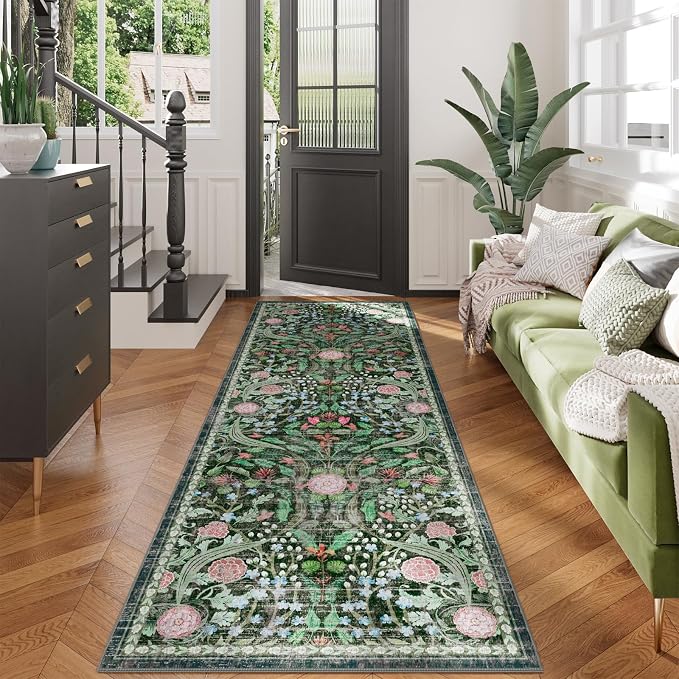 AMTOVO 2x6 Runner Rug for Hallway, Washable Non-Slip Long Kitchen Carpet by AMTOVO