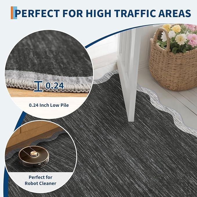 GarveeHome Scalloped Washable Runner Rug 2x6 Runner Modern Non Slip Kitchen - Image 6