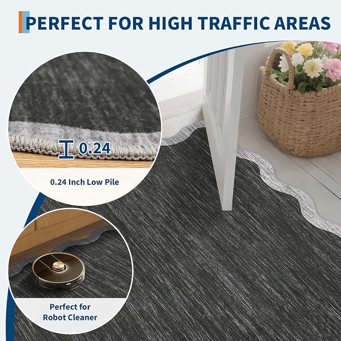 GarveeHome Scalloped Area Rug 4x6 - Image 6