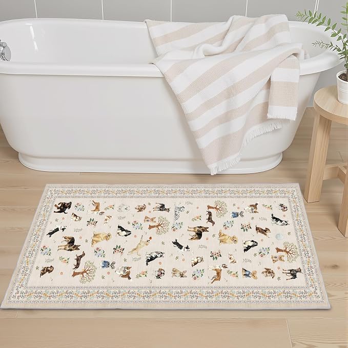 Dog Rug Runner for Entryway, 2x4 Washable Kitchen Mat Ultra-Thin Soft, Non-Slip - Image 3