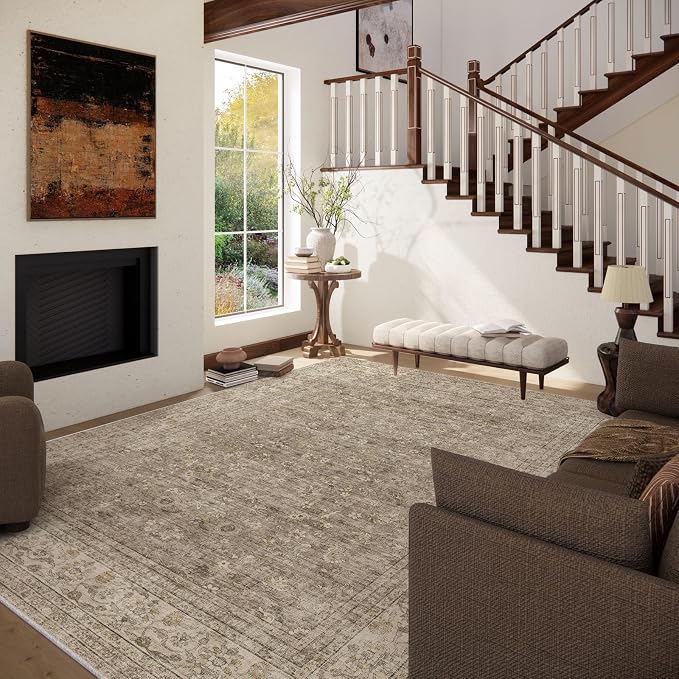 10x12 Large Rugs for Living Room: Area Rugs for Bedroom Vintage Stain Resistant - Image 2