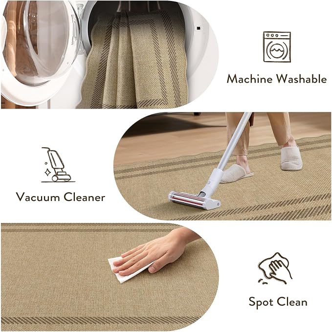 LIVEBOX Scalloped Easy Jute Kitchen Rug, 2x3 Front Door Mat Indoor Outdoor - Image 7