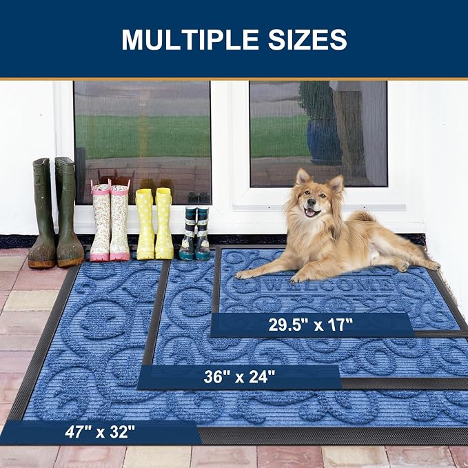 Smiry Welcome Door Mat Outside Entrance, Heavy Duty Trap Dirt and Moisture Easy - Image 2