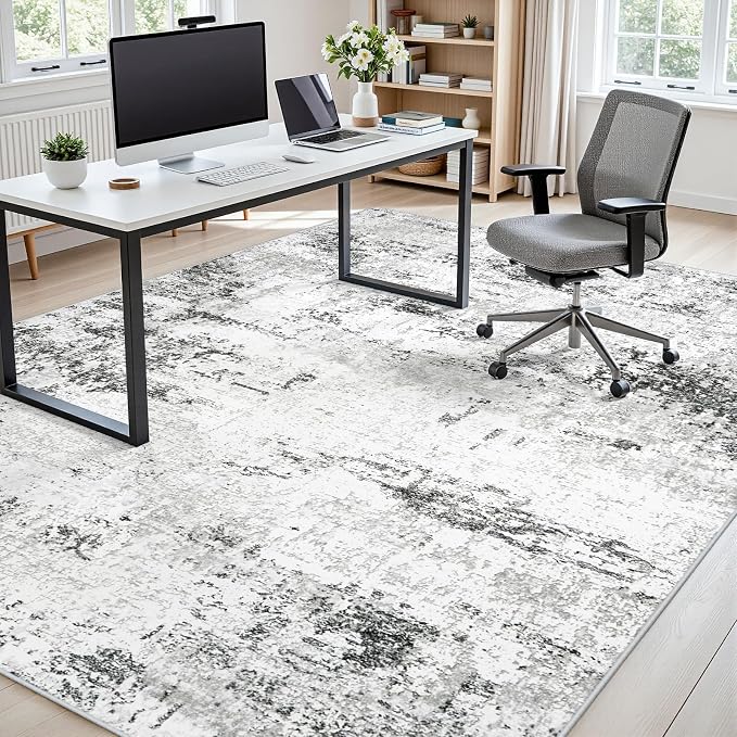 Area Rugs 9x12 Living Room: Large Modern Abstract Washable Rug Soft Indoor Anti - Image 7