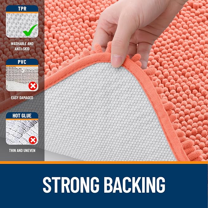 OLANLY Bathroom Runner Rugs 59x20, Extra Soft Absorbent Chenille Bath Rugs - Image 6