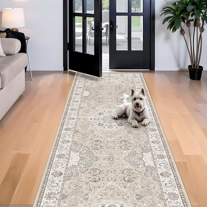 4x10 Hallway Wide Runner Rug: Washable Oriental Soft Area Rug - Image 2