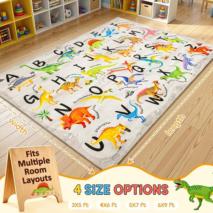 6x9 ABC Classroom Rug for Kids Playroom, Alphabet Rug - Image 8