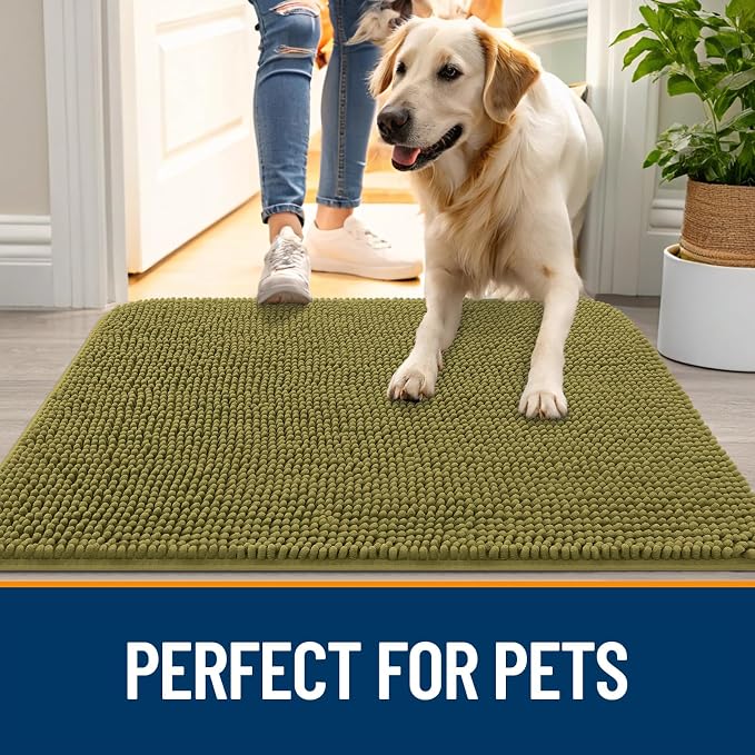 OLANLY Dog Door Mat for Muddy Paws 40x24, Absorbs Moisture and Dirt, Absorbent - Image 6