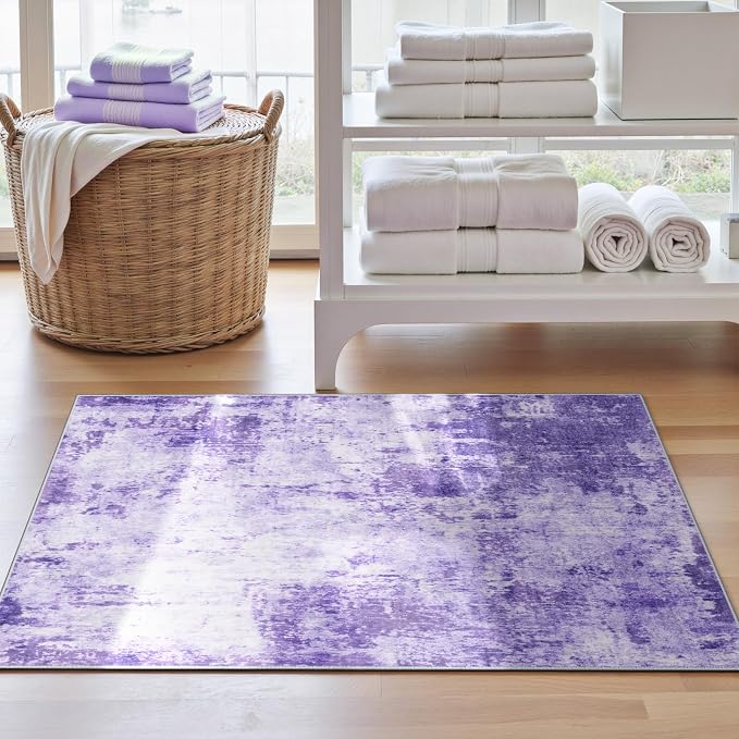 RELEANY Washable Area Rugs 3'x5' Non-Slip Modern Abstract Soft - Image 4