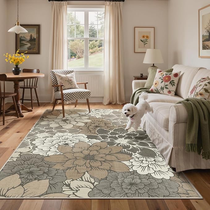 GENIMO Indoor Outdoor Area Rug 4'x6', Machine Washable Rugs - Image 4