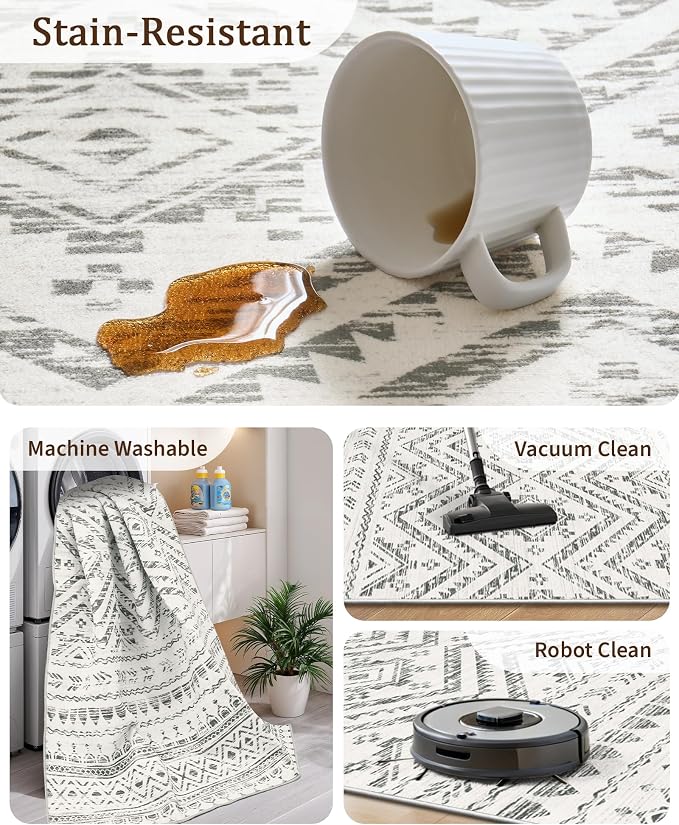Miukiki 2x6 Hallway Runner Rug Moroccan Washable Kitchen Rug Non Slip Indoor - Image 4