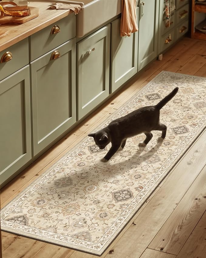 Machine Washable Hallway Runner Rug: 2'6"x8' Kitchen Rugs Stain Resistant Non by palohom