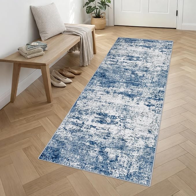 Washable Area Rug 3x10 Entryway Rug: Washable Modern Abstract Soft Thin Rug - Image 3