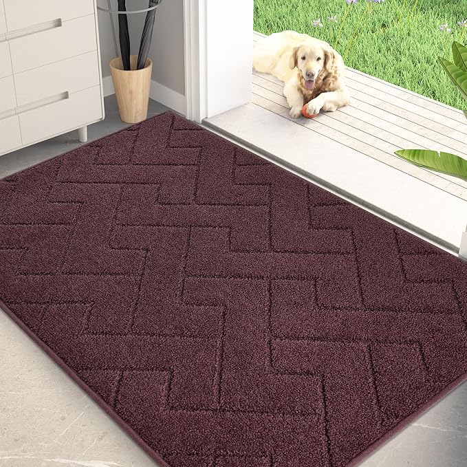 PURRUGS Dirt Trapping Door Mat 34" x 59", Non-Slip Machine Washable Entry Rug by PURRUGS
