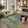 Latte&Fog 6x9 Area Rugs for Living Room, Large Vintage Green Washable Rug by LatteFog