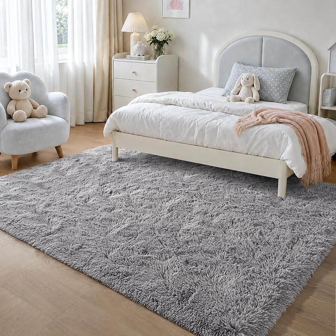 Zentavio Area Rugs for Living Room Grey Rugs for Bedroom 4x6 Carpet Fluffy - Image 4
