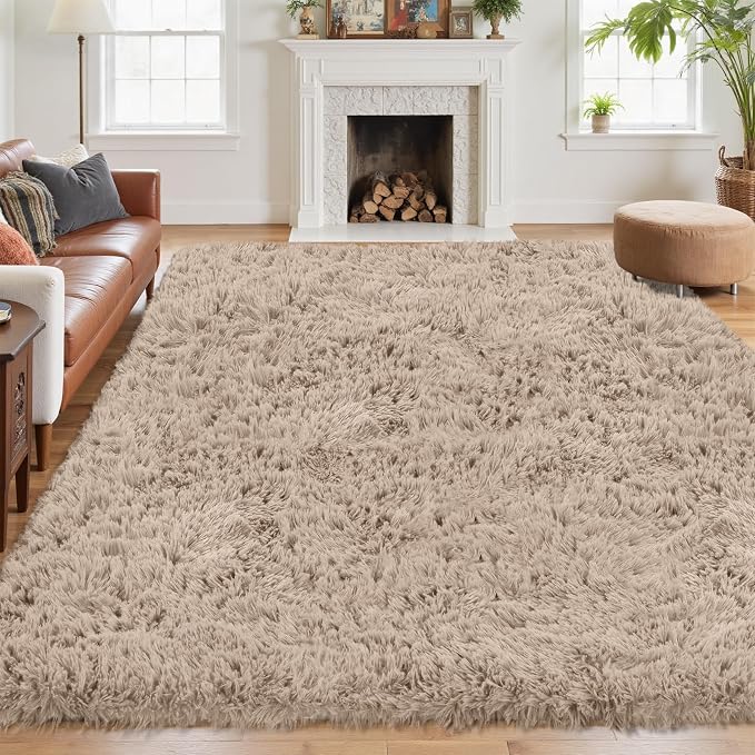 5x7 Area Rug for Living Room: Ultra Soft Fluffy Rug Modern Large Thicked Shag by Oriannal