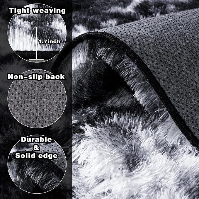 Area Rugs for Living Room 6x9, Ultra Soft Fluffy Rug for Bedroom, Modern Shaggy - Image 5
