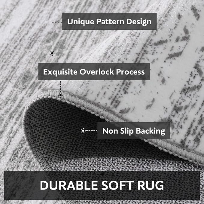 8x10 Area Rugs for Living Room Machine Washable Rug Distressed Indoor Carpet - Image 5