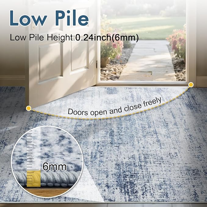 5x7 Ft Area Rugs for Living Room, Soft Non-Slip Washable Rugs Modern Abstract - Image 8