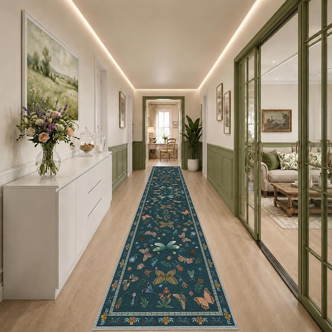 Rugxara 2x10 Floral Runner Rug, Washable Runners - Image 3