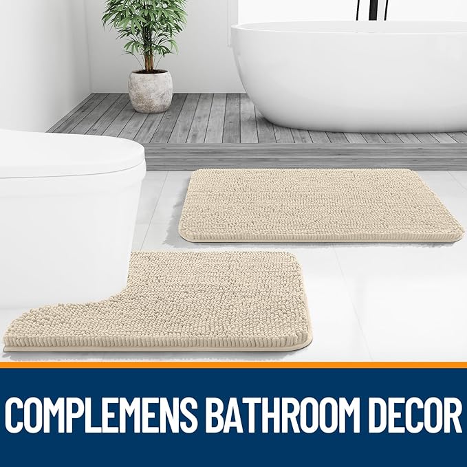 OLANLY Small Bathroom Rugs 24x16, Extra Soft Absorbent Chenille Bath Rugs - Image 7