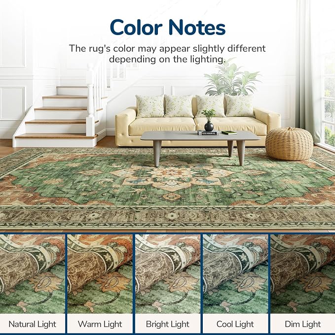 Lessymo Washable Area Rug for Living Room, 8x10 Large Rugs - Image 9