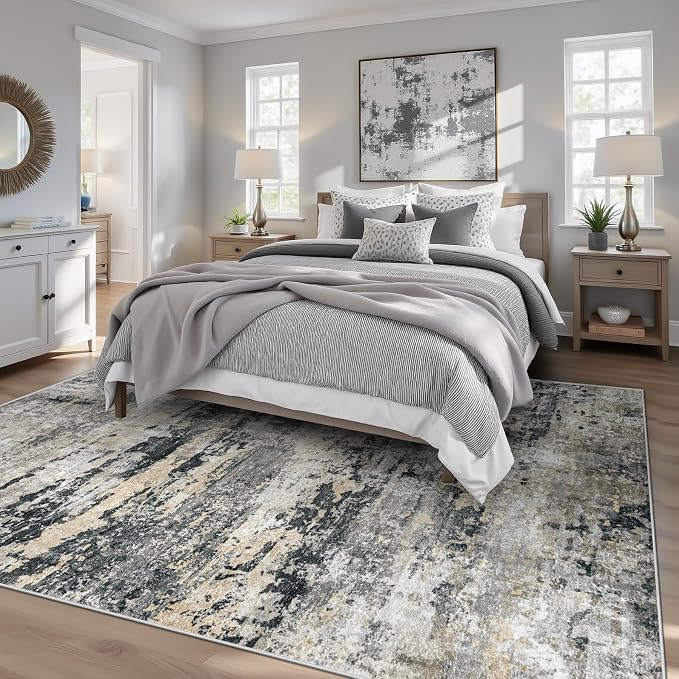 pmtsns Area Rugs 6x9 for Living Room: Washable Rug Modern Abstract Neutral Soft - Image 2