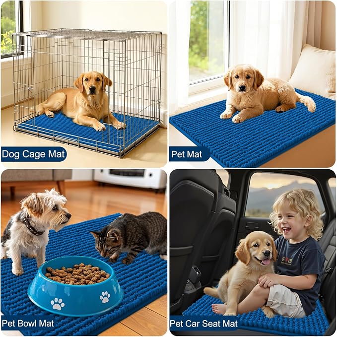 OLANLY Dog Door Mat for Muddy Paws 36x24, Ultra Absorbent Chenille Mud Doormat - Image 7