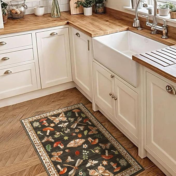 Mushroom Small Rug 2x3 Washable Door Mat Indoor Rugs - Image 2