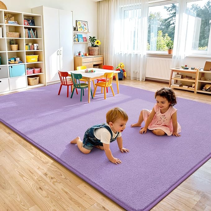Keeko 4x6 Purple Area Rugs for Bedroom, Soft Modern Living Room Rug Indoor Non - Image 8