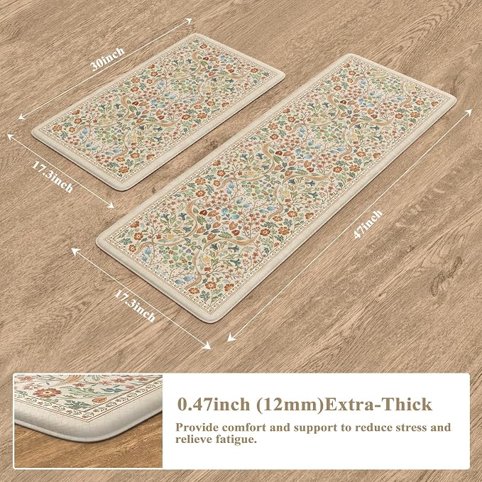 Collive Kitchen Mats Cushioned Anti Fatigue, Non Slip Waterproof Kitchen Floor - Image 2