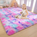 AROGAN Soft Rainbow Area Rugs for Girls Room 4x6 Feet, Fluffy Bedroom Rugs by AROGANAREARUG