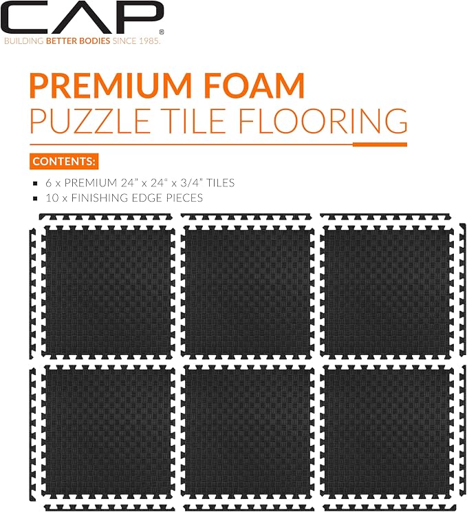 CAP Puzzle Exercise Mats | 3/4” Thick EVA Interlocking Foam Tiles - Image 2