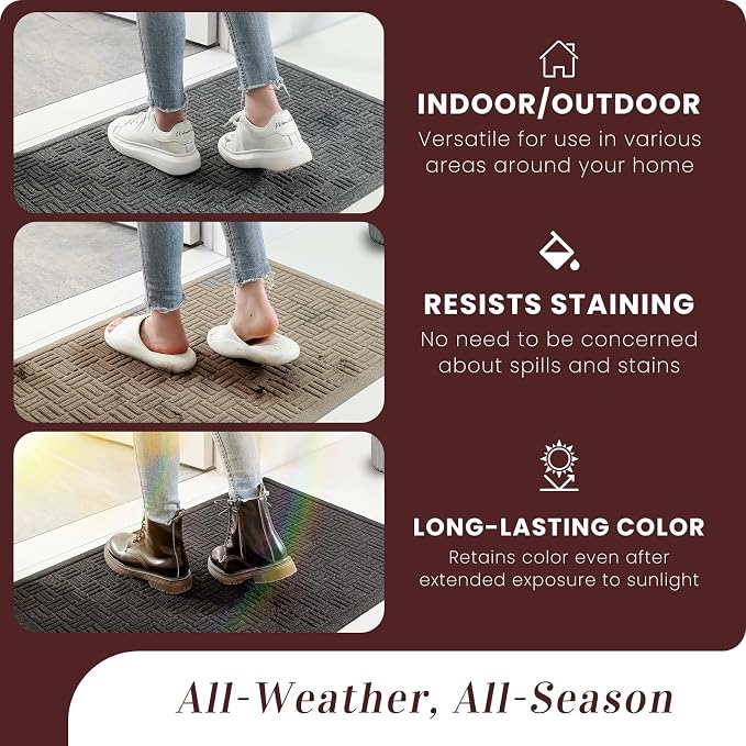 Mibao Front Door Mat Outdoor Entrance, Waterproof Dirt Trapper Doormat - Image 6