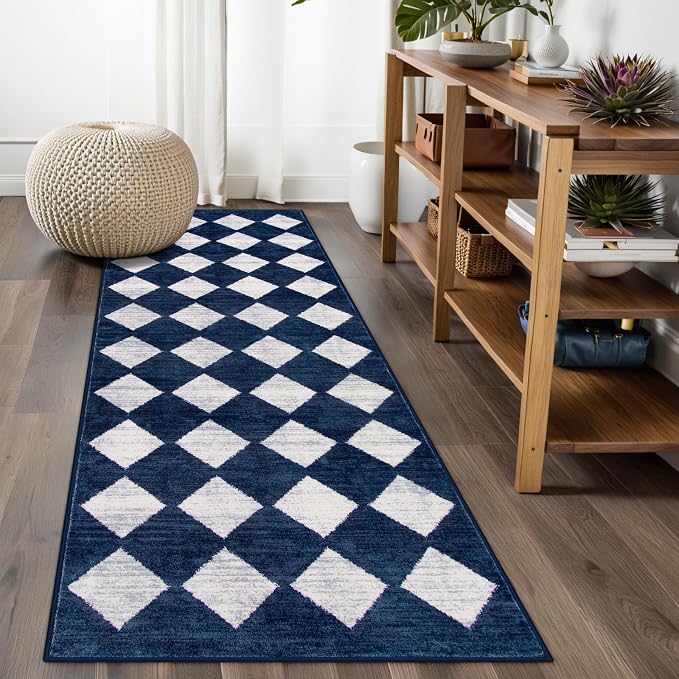 Lahome Zelie Checkered Washable Runner Rug, 2x6 Rug Runners by Lahome