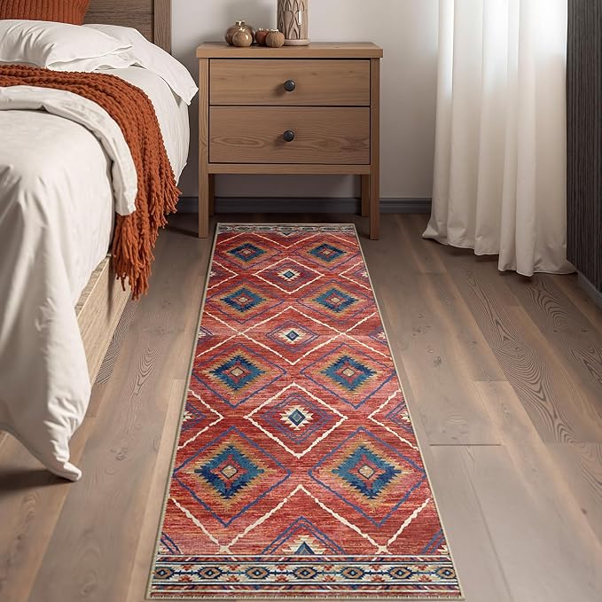 BESTSWEETIE Area Rug 2x10 Rug Machine Washable Non-Slip Low Pile Print Pattern - Image 8