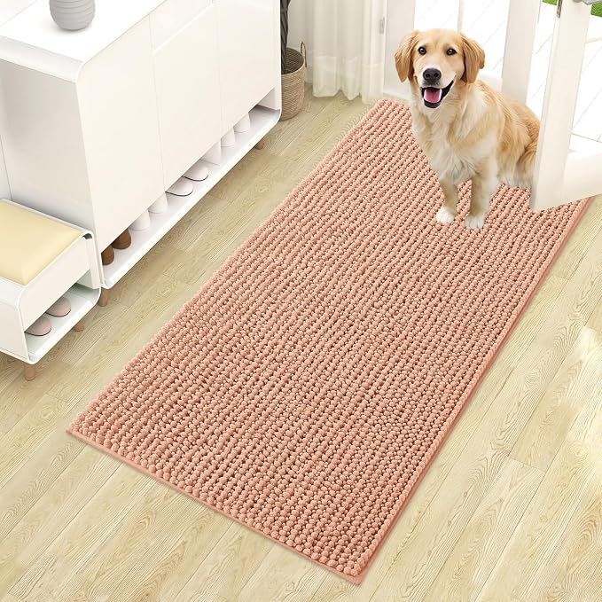OLANLY Dog Door Mat for Muddy Paws 44x24, Ultra Absorbent Chenille Mud Doormat by OLANLY