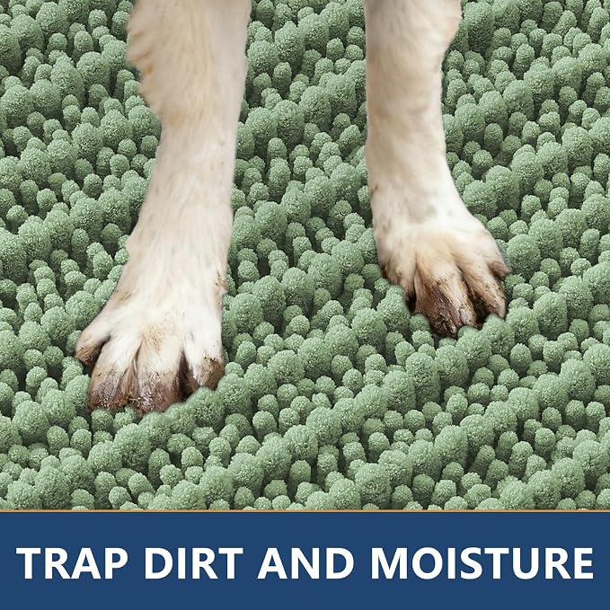 Smiry Dog Door Mat for Muddy Paws 30x20, Absorbent Dirt Trapper, Non-Slip - Image 4