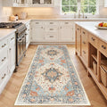 RELEANY Area Rugs Runner 3'x7' Washable Non-Slip, Floral Vintage Distress by RELEANY