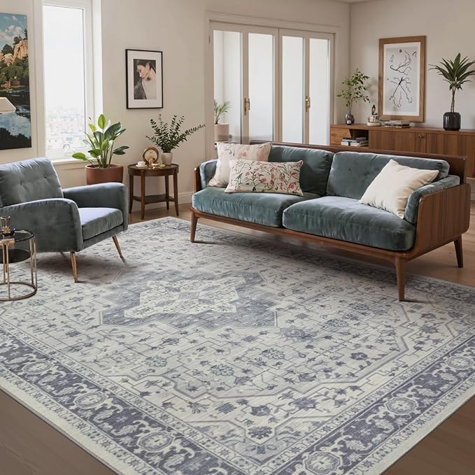 Rugxara 6x9 Washable Area Rug for Living Room, Vintage Large Boho Rugs for by Rugxara