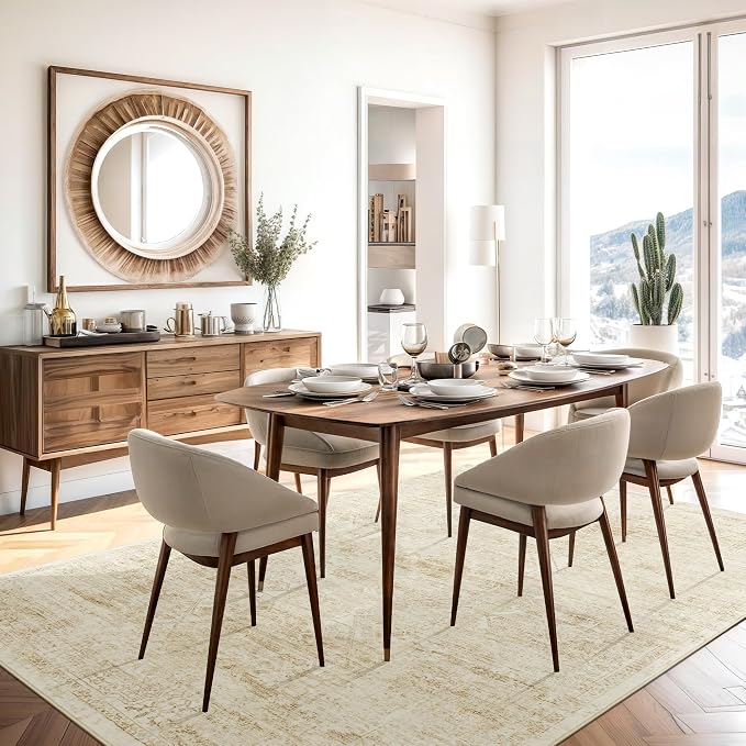 Soalmost 6x9 Area Rug for Living Room Floral Washable Non-Slip Modern Rugs for - Image 7