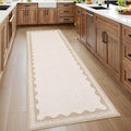 GarveeHome Scalloped Beige 2.5x8 Runner Rug by GarveeHome