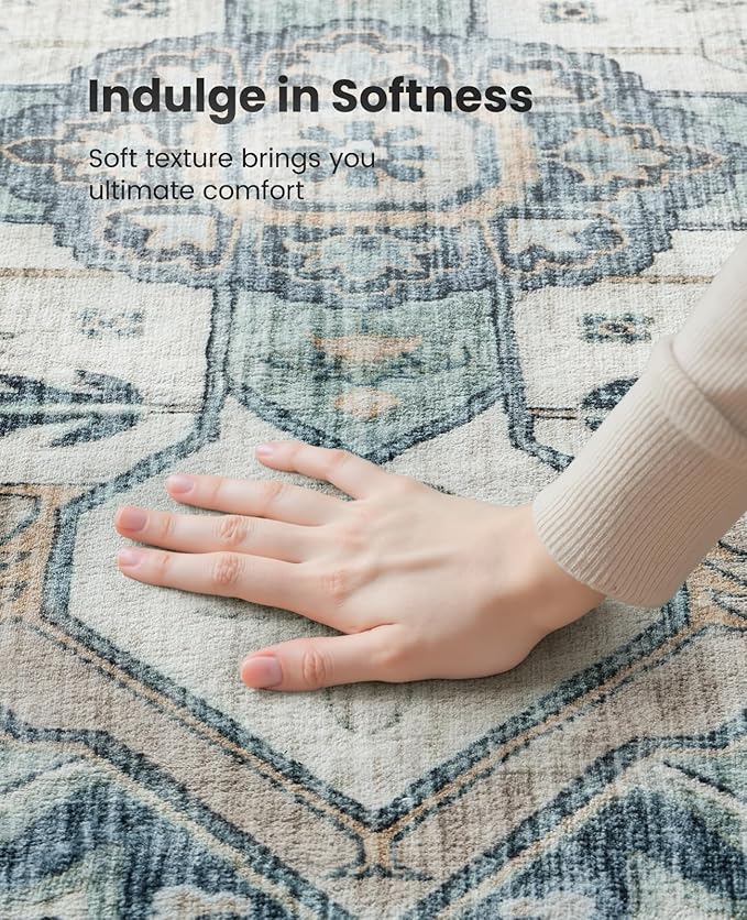 AMADA HOMEFURNISHING 5x7 Area Rugs, Washable Living Room Rug Low-Profile - Image 5