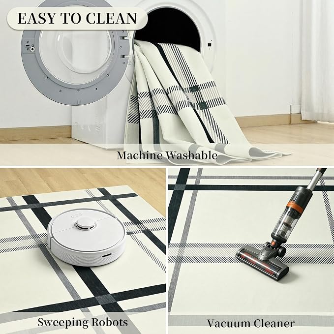 Terrug Plaid Runner Rugs for Kitchen, Soft Low Pile Stain Resistance Carpet for - Image 7